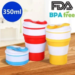 Gelas Lipat Silikon 400ml BPA FREE Travel Friendly
