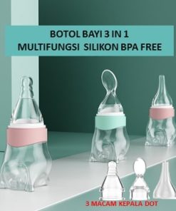 Botol Susu dan minum Bayi dot spoon multifungsi bahan silikon neck soft touch anti sedak