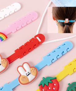 Pengait tali masker earloop motif lucu untuk anak dan dewasa bahan silikon