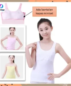 Singlet PREMIUM Tanktop anak remaja / Miniset kaos dalam anak perempuan cup busa tali kecil