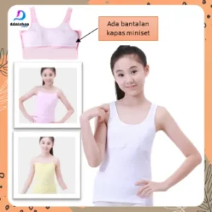 Singlet PREMIUM Tanktop anak remaja / Miniset kaos dalam anak perempuan cup busa tali kecil