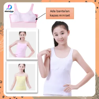 Singlet PREMIUM Tanktop anak remaja / Miniset kaos dalam anak perempuan cup busa tali kecil