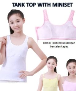 Singlet PREMIUM Tanktop anak remaja / Miniset kaos dalam anak perempuan cup busa tali kecil