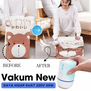 Vakum Baju Vacum Bag Pakaian Traveling Elektrik Tas Penyimpanan Listrik 220V 55W