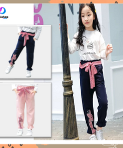 Celana Jogger Import Anak Perempuan Bahan 100% Katun Berkualitas Usia 2-8 tahun