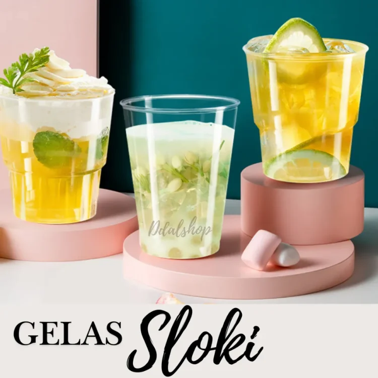 Gelas Plastik Sloki Mini Untuk Minuman Jus Dessert Cup