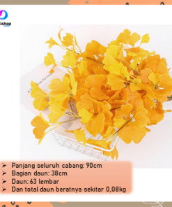 Daun Plastik Artificial Ginkgo Dekorasi Wedding Tanaman Palsu - Gambar 6