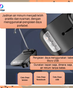 Pompa Galon Electric Air Minum Pencet Dudukan Gelas Food Grade Water Pump Rechargeable - Gambar 11