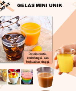 Gelas Plastik Sloki Mini Untuk Minuman Jus Dessert Cup