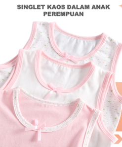 Kaos Dalam Anak Perempuan Bahan Katun Import Premiun Umur 4-9tahun