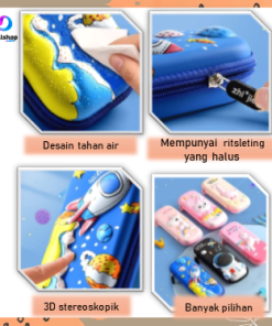 Kotak Pensil Anak Perempuan dan Laki-Laki 3D Karakter Bahan EVA Timbul Anti - Gambar 5