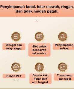 Kotak Penyimpanan Telur Susun Dapat Diputar Bahan PET - Gambar 4