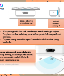 Lampu LED Sensor Gerak Magnetic Multifungsi 5 Warna Usb Charging - Gambar 7