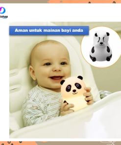 Lampu Tidur LED Panda Dekorasi Hias Kamar Tidur Bahan Silikon RGB