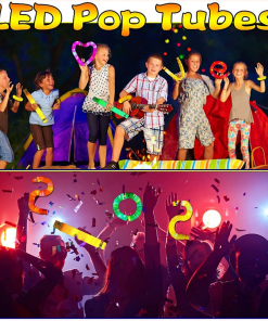 Mainan Anak Viral Pop Light Glow In The Dark Pop Tube LED Warna Warni Fidget Toys - Gambar 3