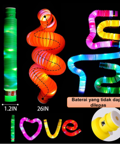 Mainan Anak Viral Pop Light Glow In The Dark Pop Tube LED Warna Warni Fidget Toys - Gambar 10