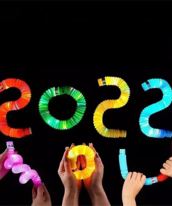 Mainan Anak Viral Pop Light Glow In The Dark Pop Tube LED Warna Warni Fidget Toys - Gambar 6