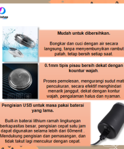 Alat Mesin Cukur Elektrik Mini Portable Pisau Electric Shaver USB Rechargeable - Gambar 6