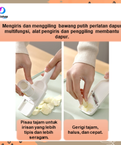 Pengiris Bawang Putih Merah Mini Parutan Manual Baja Tahan Karat - Gambar 7