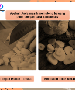 Pengiris Bawang Putih Merah Mini Parutan Manual Baja Tahan Karat - Gambar 6
