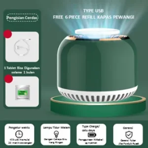 Diffuser Mesin Pengharum Pewangi Ruangan Aromaterapi USB Portabel Mini Tanpa Air