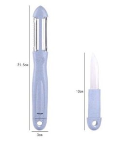 Pisau Pengupas Buah dan Sayuran Multifungsi 3 In 1 Stainless Steel - Gambar 3