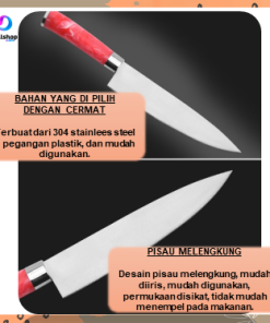 Pisau Dapur Serbaguna Stainless Steel Tajam - Gambar 7