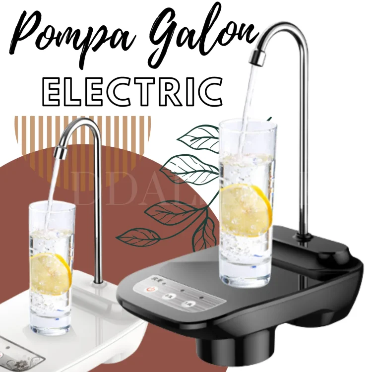 Pompa Galon Electric Air Minum Pencet Dudukan Gelas Food Grade Water Pump Rechargeable