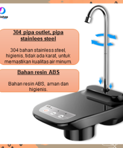 Pompa Galon Electric Air Minum Pencet Dudukan Gelas Food Grade Water Pump Rechargeable - Gambar 4