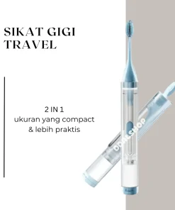 Sikat Gigi Travel Kit 2 in 1 Portabel Tootbrush Ortodontic Behel Bahan Lembut Tempat Pasta Gigi