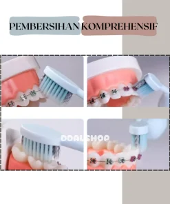 Alternative view of Sikat Gigi Travel Kit 2 in 1 Portabel Tootbrush Ortodontic Behel Bahan Lembut Tempat Pasta Gigi