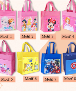 Tote Bag Karakter Perempuan Laki-Laki Sovenir Ultah Import - Gambar 6