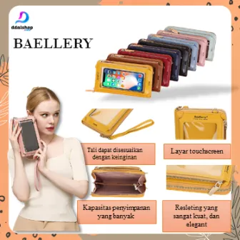 Tas Slingbag Multifungsi Wanita Import Dompet Hp Pocket Touch Screen Transparant
