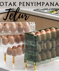 Kotak Penyimpanan Telur Susun Dapat Diputar Bahan PET