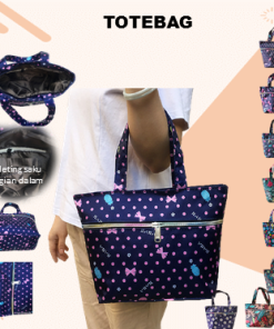Totebag Resleting Tas Belanja Tote / Bag Top Handle Bahan Oxford
