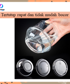 Mangkok Plastik Transparant Kemasan Makanan Serbaguna Tempat Salad Buah Dessert Cup Cake Box Bahan PET - Gambar 3