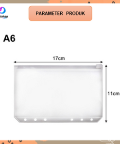 Zipper Pouch Binder A6 Ring 6 Pembatas Buku Binder Divider Ziplock Bag