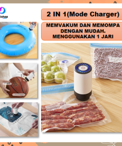 Alat Vakum Makanan Frozen Multifungsi  bisa untuk Vacum Baju Vacuum Travel Bag dan Pompa Bola USB Charger Portable - Gambar 10