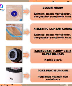 Alat Vakum Makanan Frozen Multifungsi  bisa untuk Vacum Baju Vacuum Travel Bag dan Pompa Bola USB Charger Portable - Gambar 7