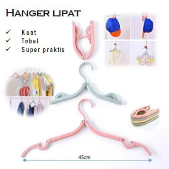 Hanger lipat portable / gantungan jemuran baju travel multifungsi