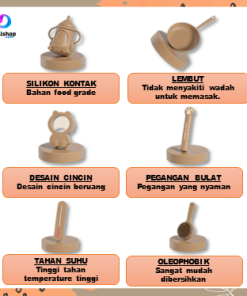 Spatula Silikon Alat Masak Set Sodet Sendok Nasi Sup Silicon Kualitas Food Grade Tahan Panas - Gambar 13