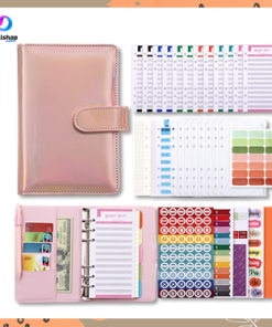 Binder A6 Polos Glossy Notebook Buku Catatan Agenda PU Leather Budget Planner Organizer Cash