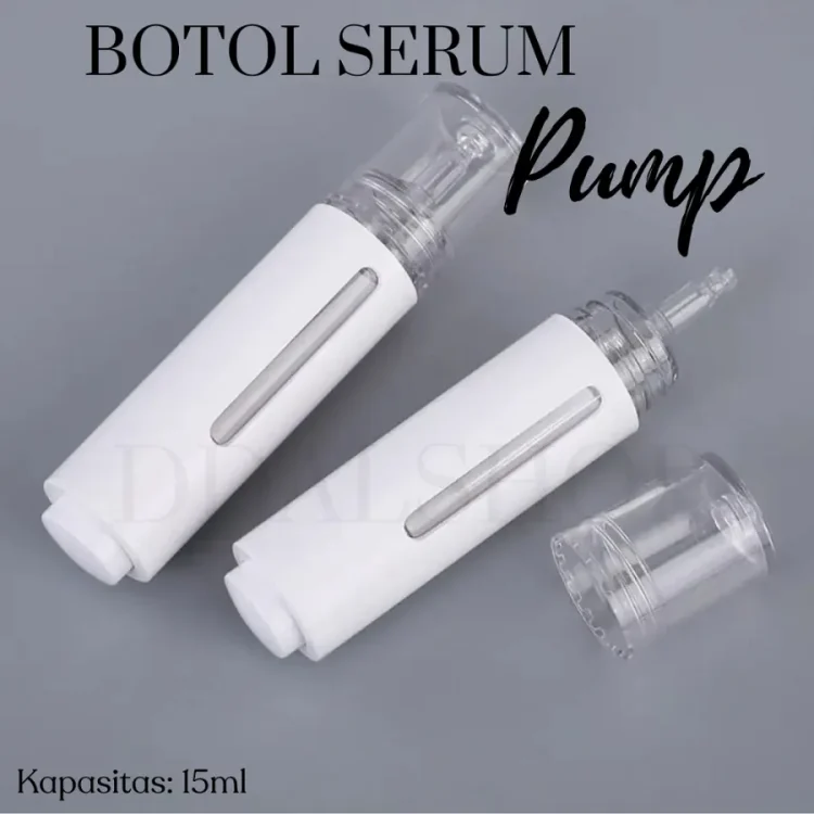 Botol Serum Pump 15ml Airless Pump Tempat Serum refill Bottle Travel Kosmetik Bahan PET