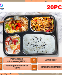 Tempat Kotak Makan Box Mika Bento Sekat 4 Premium Quality Tahan Panas dan Aman - Gambar 7