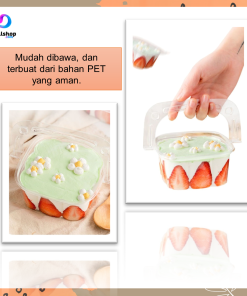 Kotak  Box Hantaran Kue Cake Tart Mika Cup Dessert Puding Unik Transparant jinjing - Gambar 9
