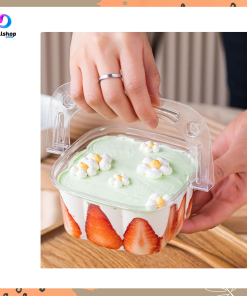 Kotak  Box Hantaran Kue Cake Tart Mika Cup Dessert Puding Unik Transparant jinjing - Gambar 12