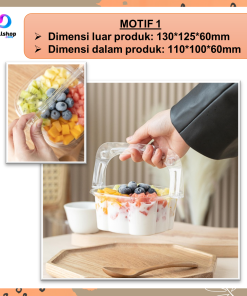 Kotak  Box Hantaran Kue Cake Tart Mika Cup Dessert Puding Unik Transparant jinjing - Gambar 10