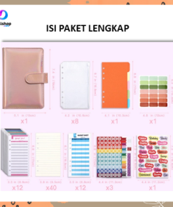 Binder A6 Polos Glossy Notebook Buku Catatan Agenda PU Leather Budget Planner Organizer Cash - Gambar 4