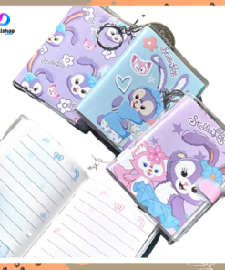 Buku Notebook Notes Memo Kecil Mini Motif Kartun Lucu Dengan Pena dan Ring Gantungan Kunci - Gambar 8