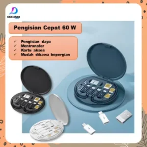 Kotak Tempat Penyimpanan Kabel Data Charger Fast Charging 60W Lightning Iphone Konektor Adapto USB Type C Mikro